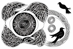 A dove and a raven flying in spiral, like the yin and yang tattoo idea