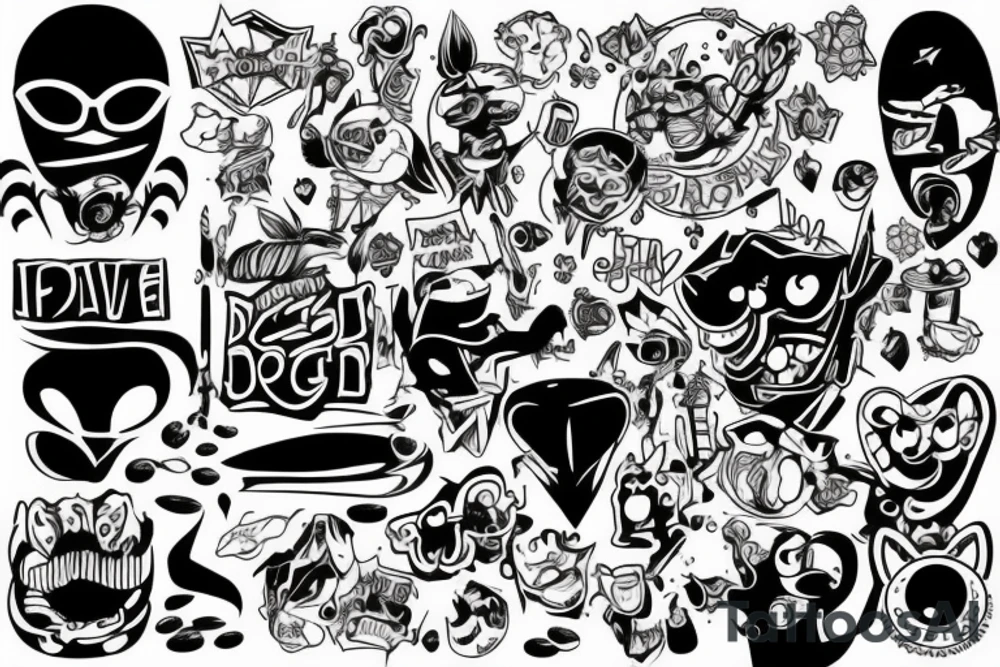 cartoon tattoo idea