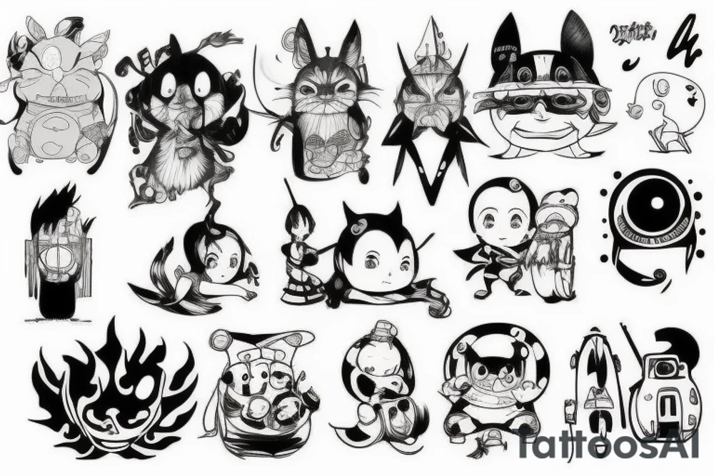 cartoon tattoo idea