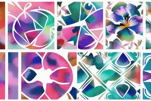 Small three primary faded watercolors of three circles or three flower petals tattoo idea