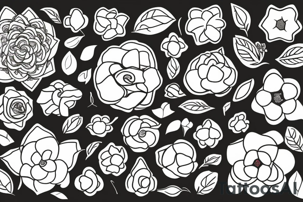 Small three primary colors of three circles or three flower petals tattoo idea