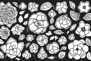 Small three primary colors of three circles or three flower petals tattoo idea