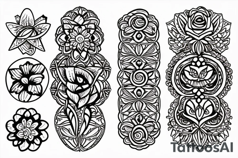 Small three primary colors of three circles or three flower petals tattoo idea