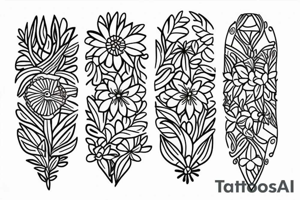 Small three primary colors of three circles or three flower petals tattoo idea