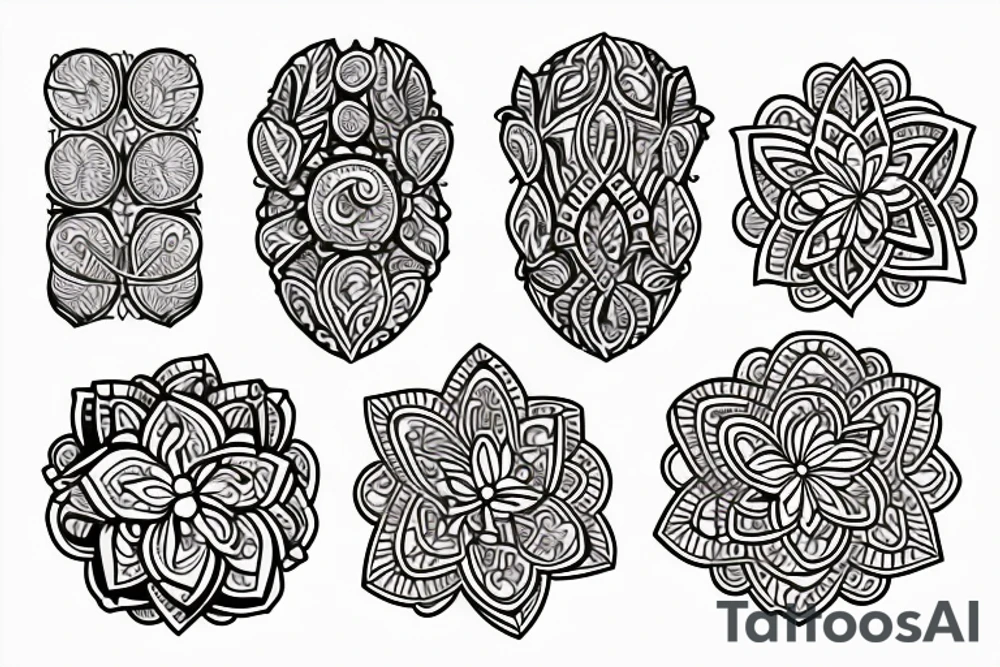 Small three primary colors of three circles or three flower petals tattoo idea