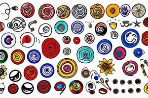 Small three primary colors of three circles tattoo idea