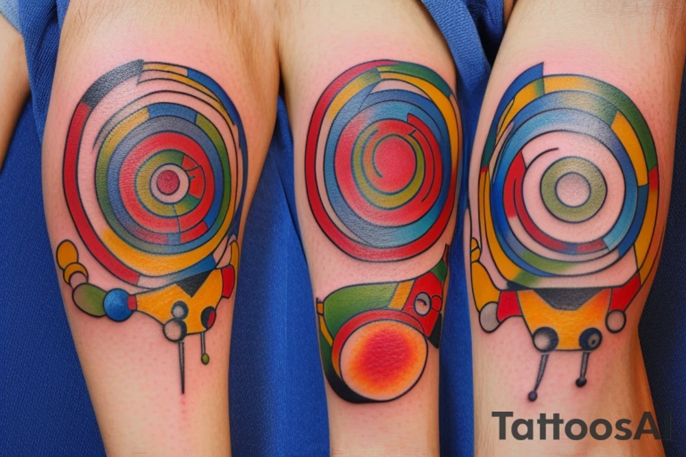Small three primary colors of three circles tattoo idea
