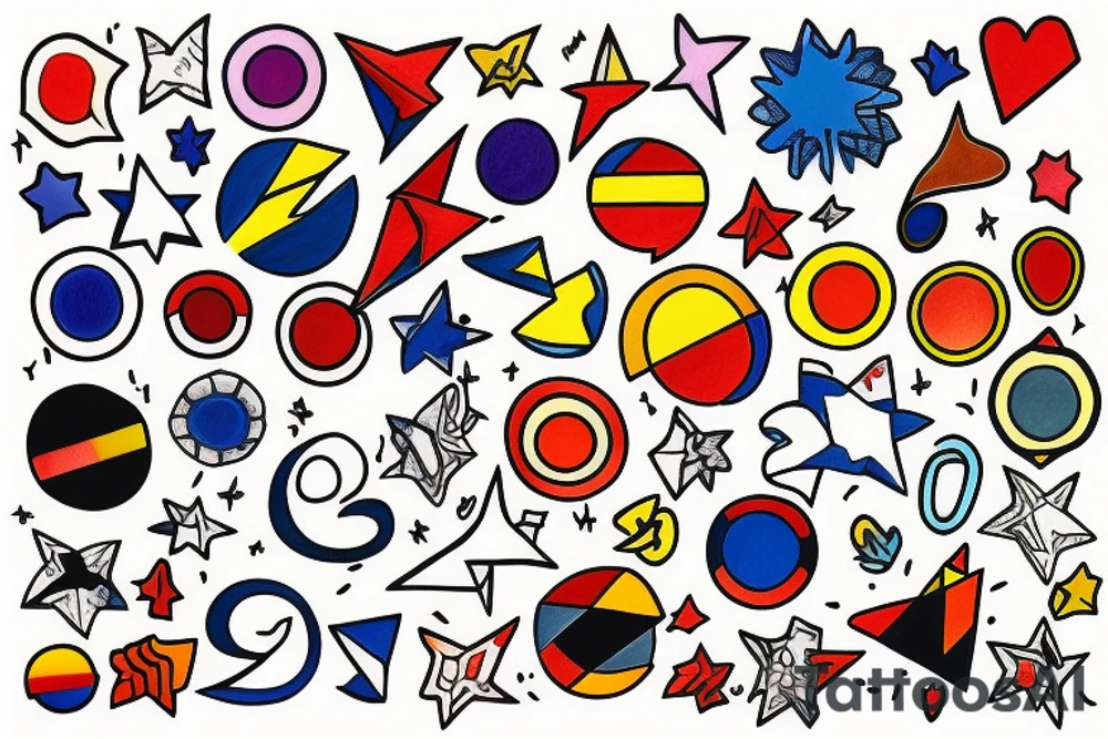 Small three primary colors, "true colors" song tattoo idea