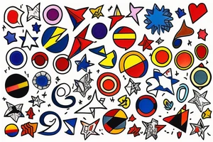 Small three primary colors, "true colors" song tattoo idea
