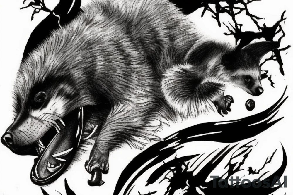 honey badger attacking tattoo idea