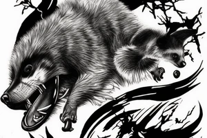 honey badger attacking tattoo idea