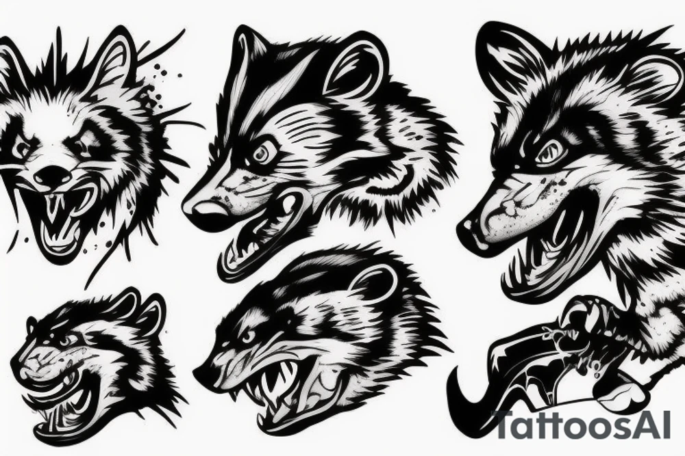 honey badger attacking tattoo idea
