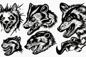 honey badger attacking tattoo idea