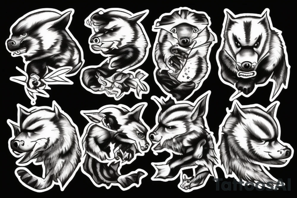 honey badger fighting tattoo idea