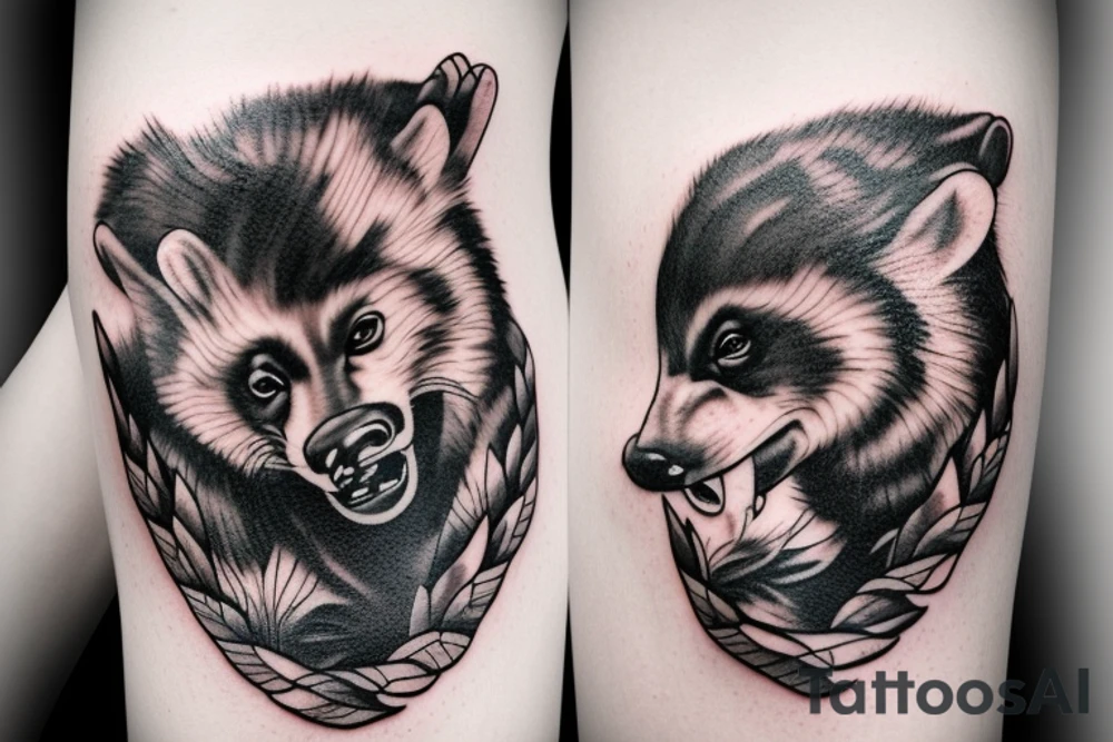 honey badger fighting tattoo idea