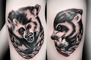 honey badger fighting tattoo idea