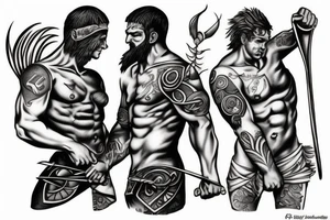 greek gods fighting each other tattoo idea