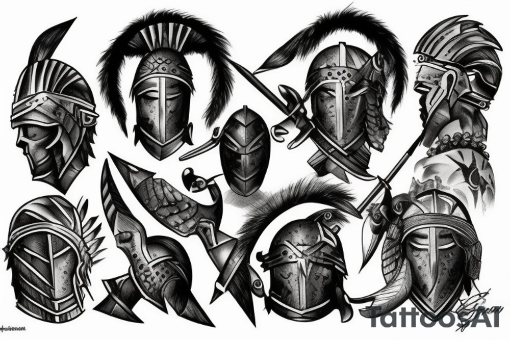spartan warriors tattoo idea