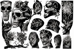 black surrealism tattoo idea