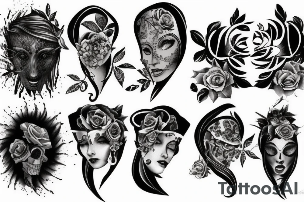 black surrealism tattoo idea