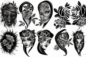 black surrealism tattoo idea
