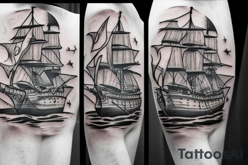 pirate ship tattoo idea