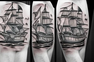 pirate ship tattoo idea