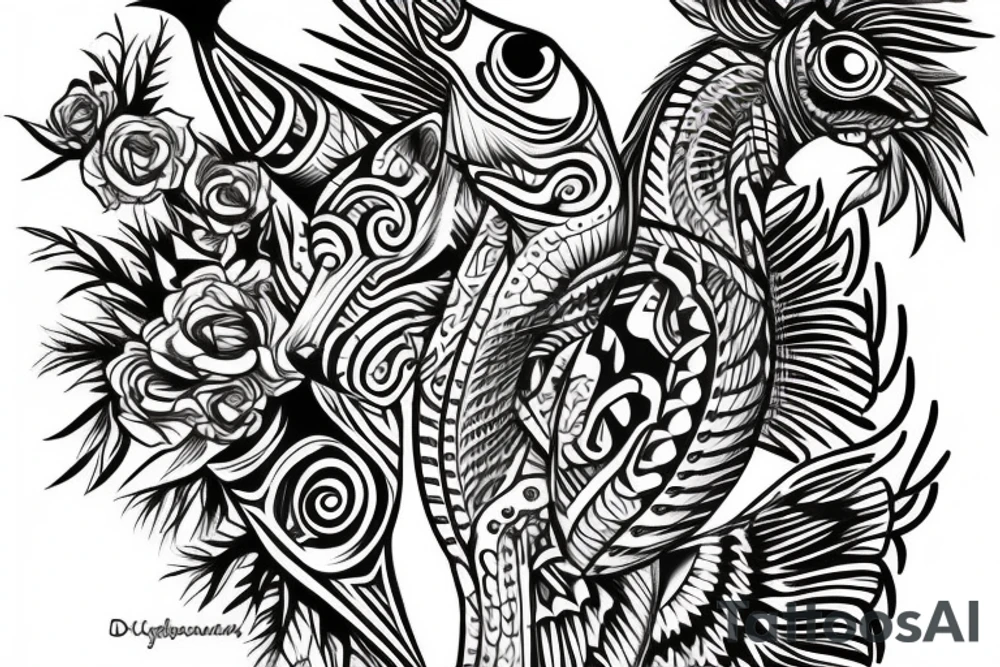 Totem pole animals tattoo idea