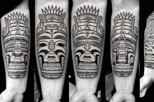 Totem pole heads tattoo idea