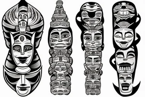 Totem pole heads tattoo idea