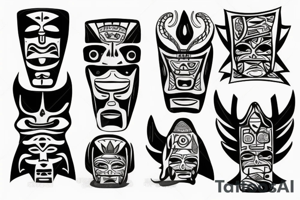 Totem pole heads tattoo idea