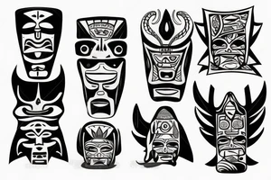 Totem pole heads tattoo idea