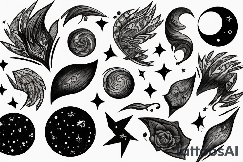 Storm in the night sky tattoo idea