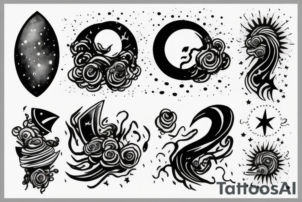 Storm in the night sky tattoo idea