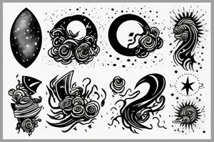 Storm in the night sky tattoo idea