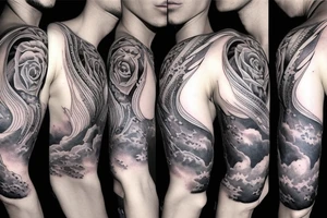 Storm in the night sky on the chest tattoo idea