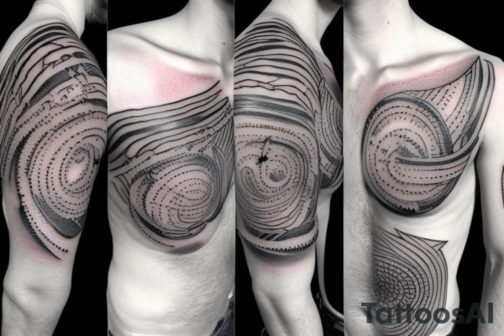 Storm in the night sky on the chest tattoo idea