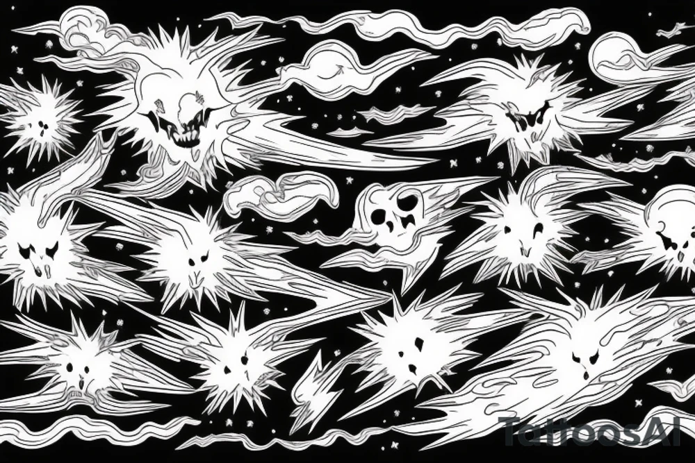 Lightning Storm in night sky tattoo idea