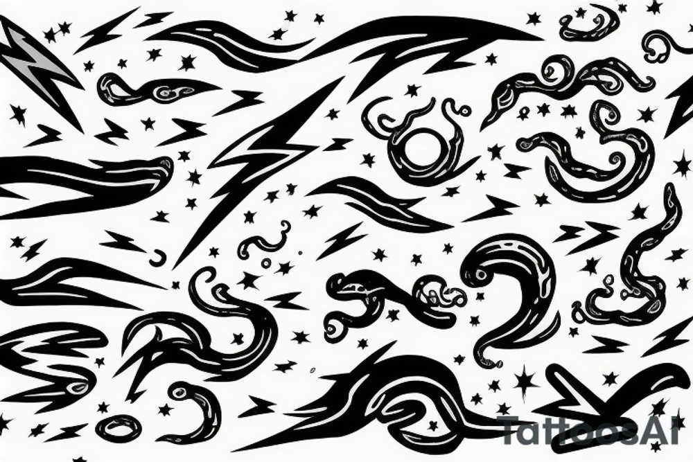 Lightning Storm in night sky tattoo idea