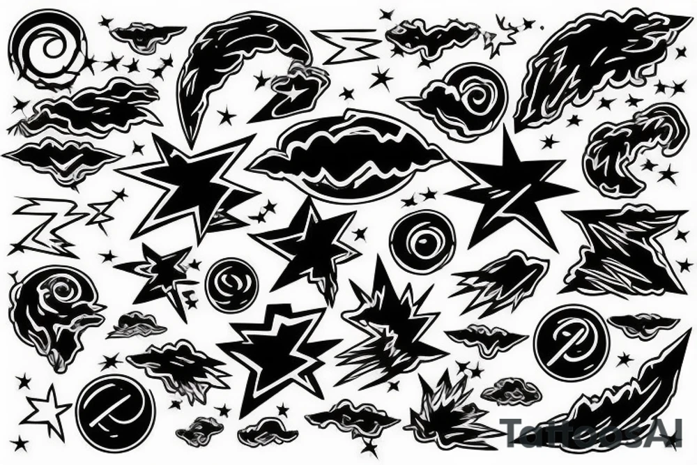 Lightning Storm in night sky tattoo idea