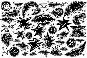Lightning Storm in night sky tattoo idea