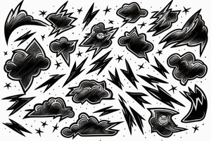 Lightning Storm in night sky tattoo idea