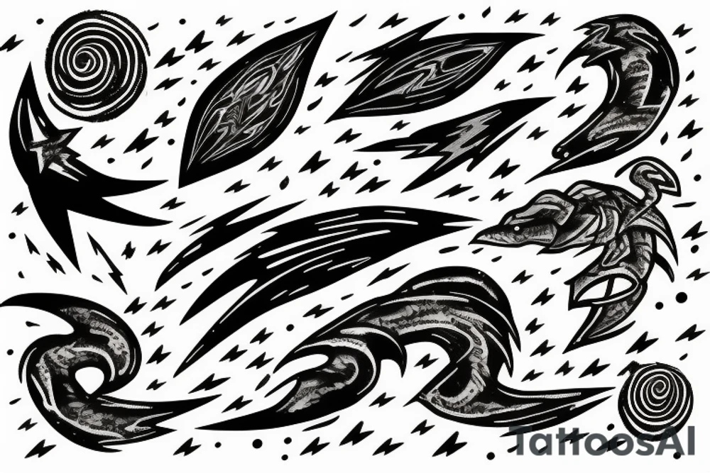 Lightning Storm in night sky big tattoo idea