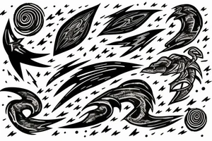 Lightning Storm in night sky big tattoo idea
