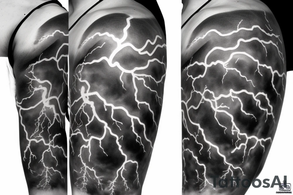 Lightning Storm in night sky big tattoo idea