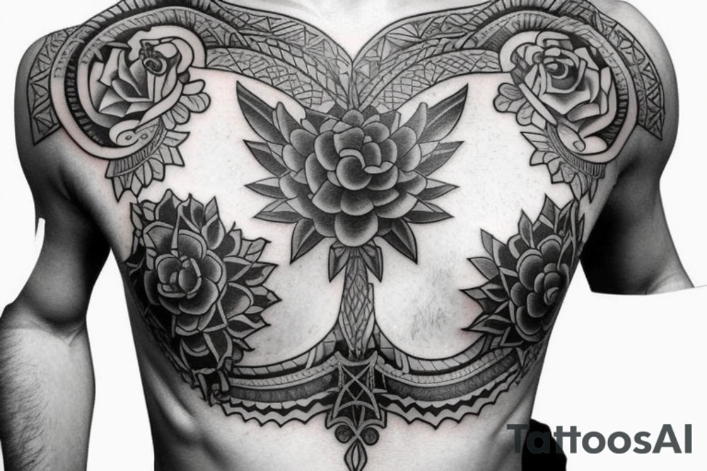 Chest peice tattoo idea