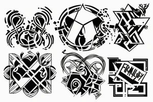 Family with 3 brothers, one sister tattoo idea