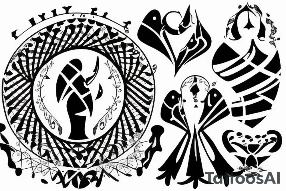 Family with 3 brothers, one sister tattoo idea