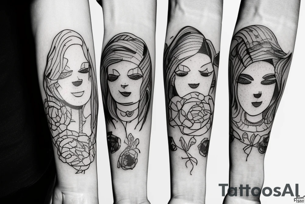 Family with 3 brothers, one sister tattoo idea