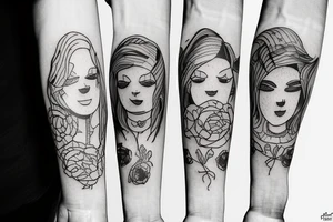 Family with 3 brothers, one sister tattoo idea